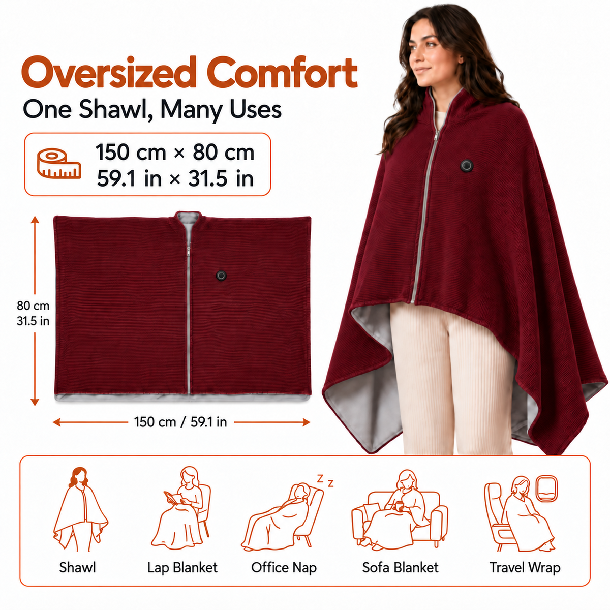 Portable Heated Wrap with USB Warmth